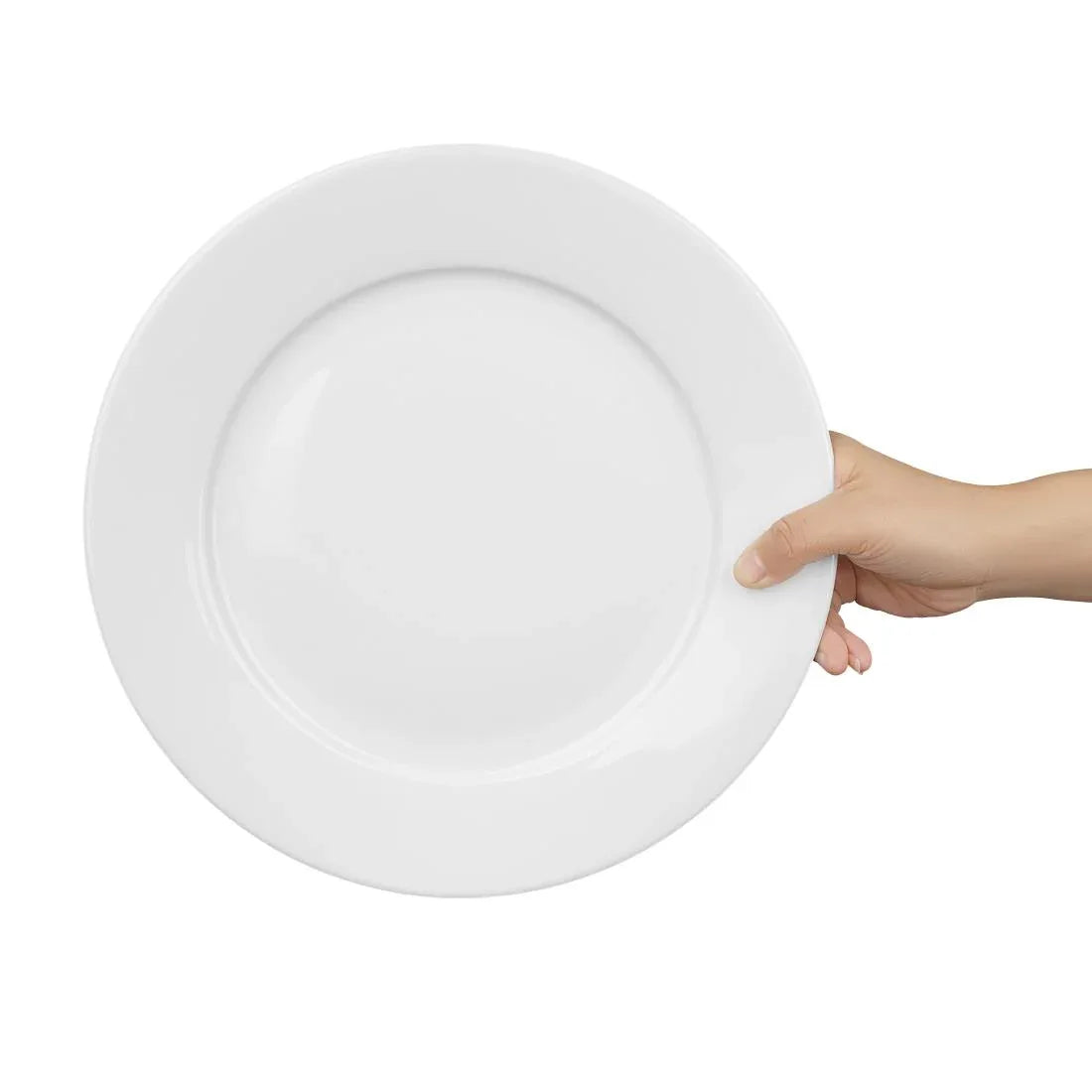 CB482 Olympia Whiteware Wide Rimmed Plates 280mm (Pack of 6) - JD Catering Equipment Solutions Ltd
