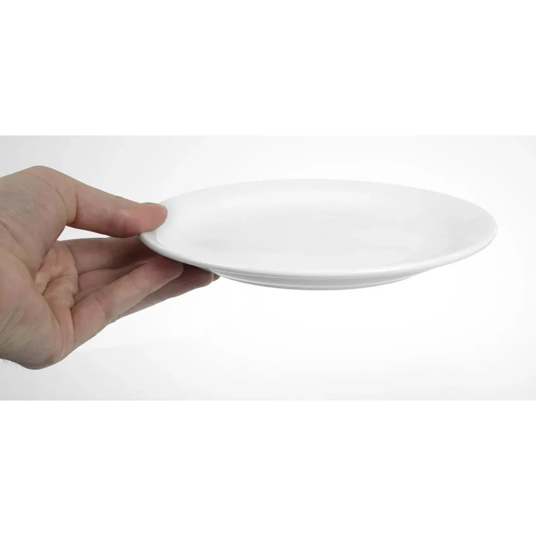 CB488 Olympia Whiteware Narrow Rimmed Plates 202mm (Pack of 12) - JD Catering Equipment Solutions Ltd