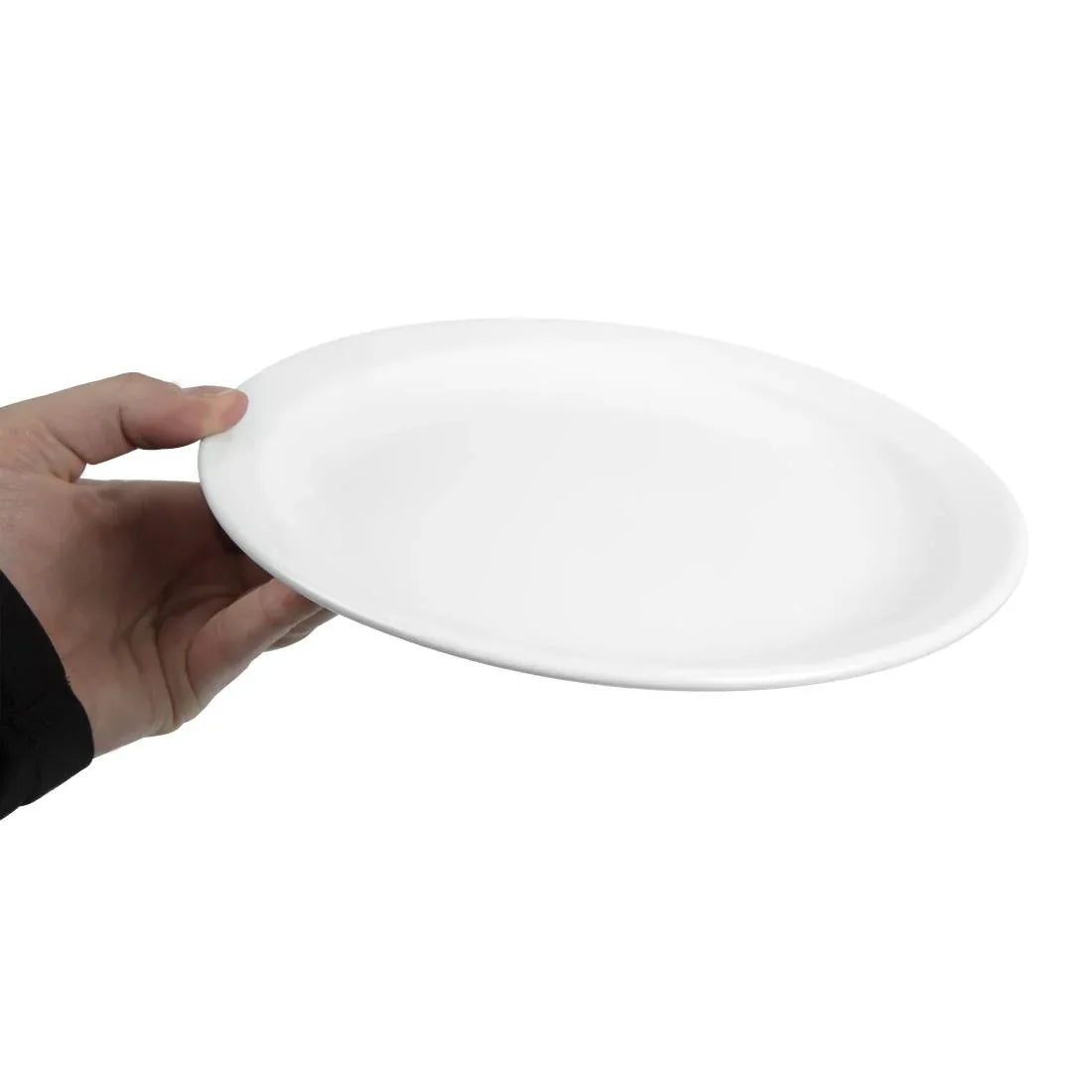 CB490 Olympia Whiteware Narrow Rimmed Plates 250mm (Pack of 12) - JD Catering Equipment Solutions Ltd