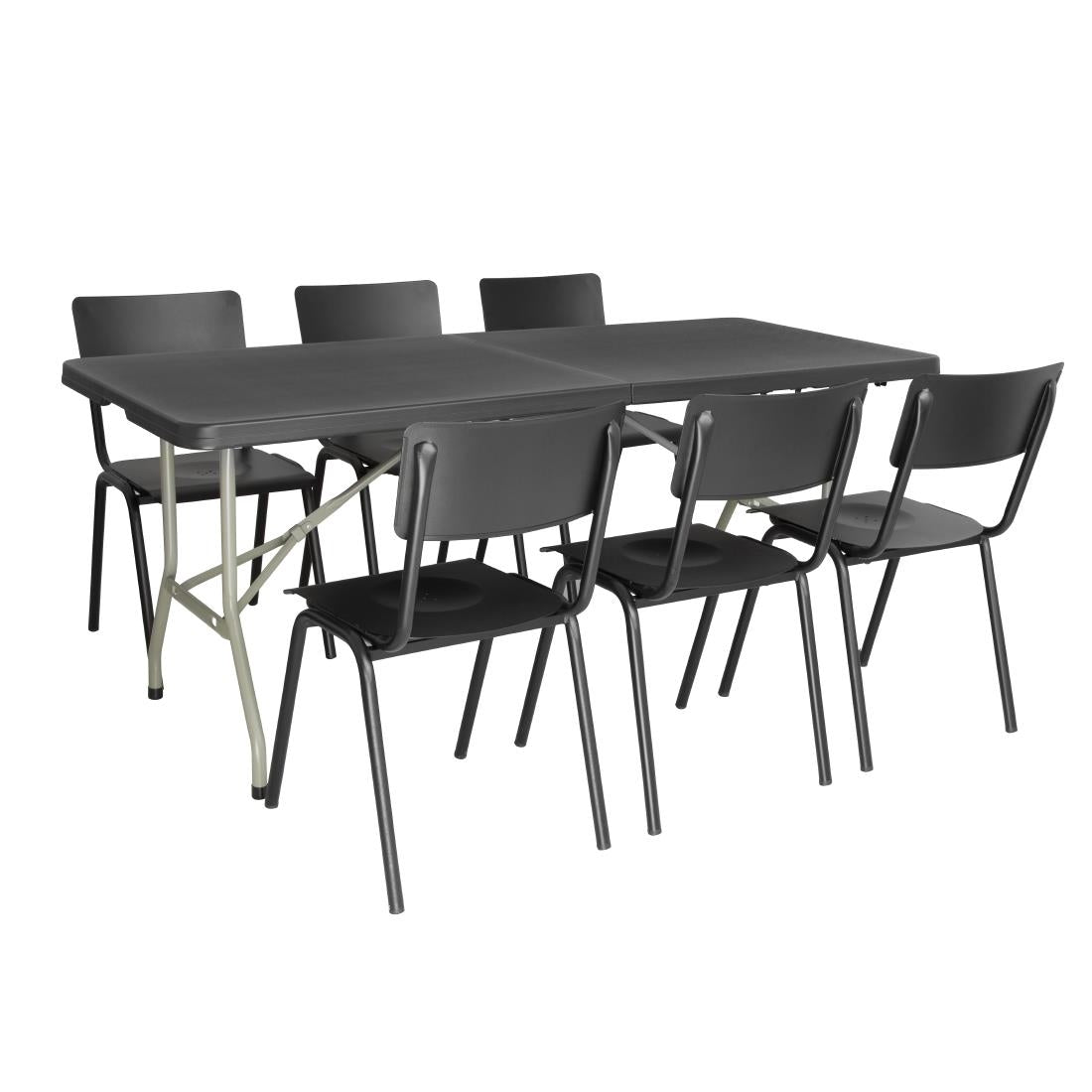 HZ169 Bolero Centre Folding Table - - Black 1.8m 6ft