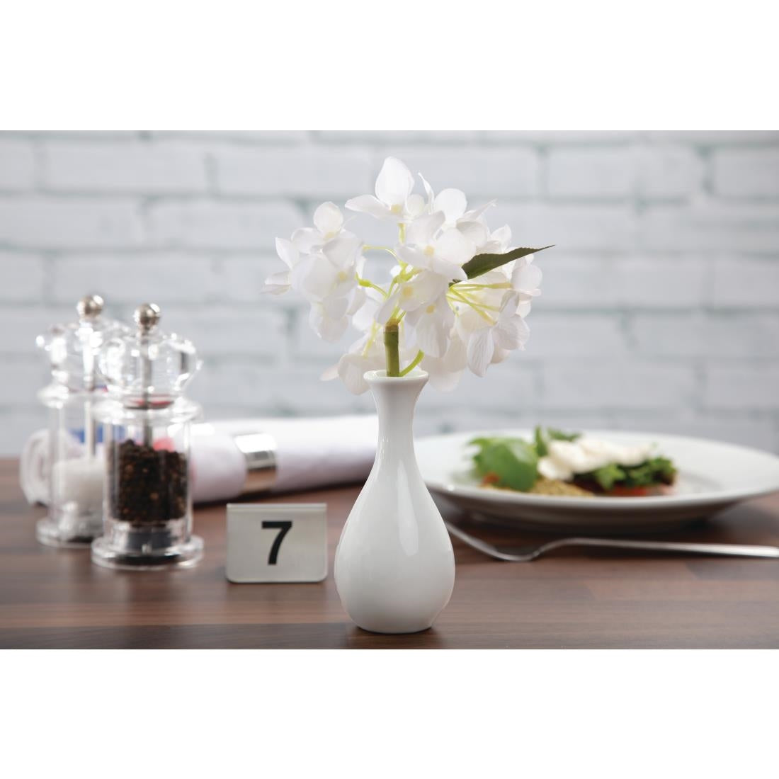 W437 Olympia Whiteware Bud Vases 125mm (Pack of 12)