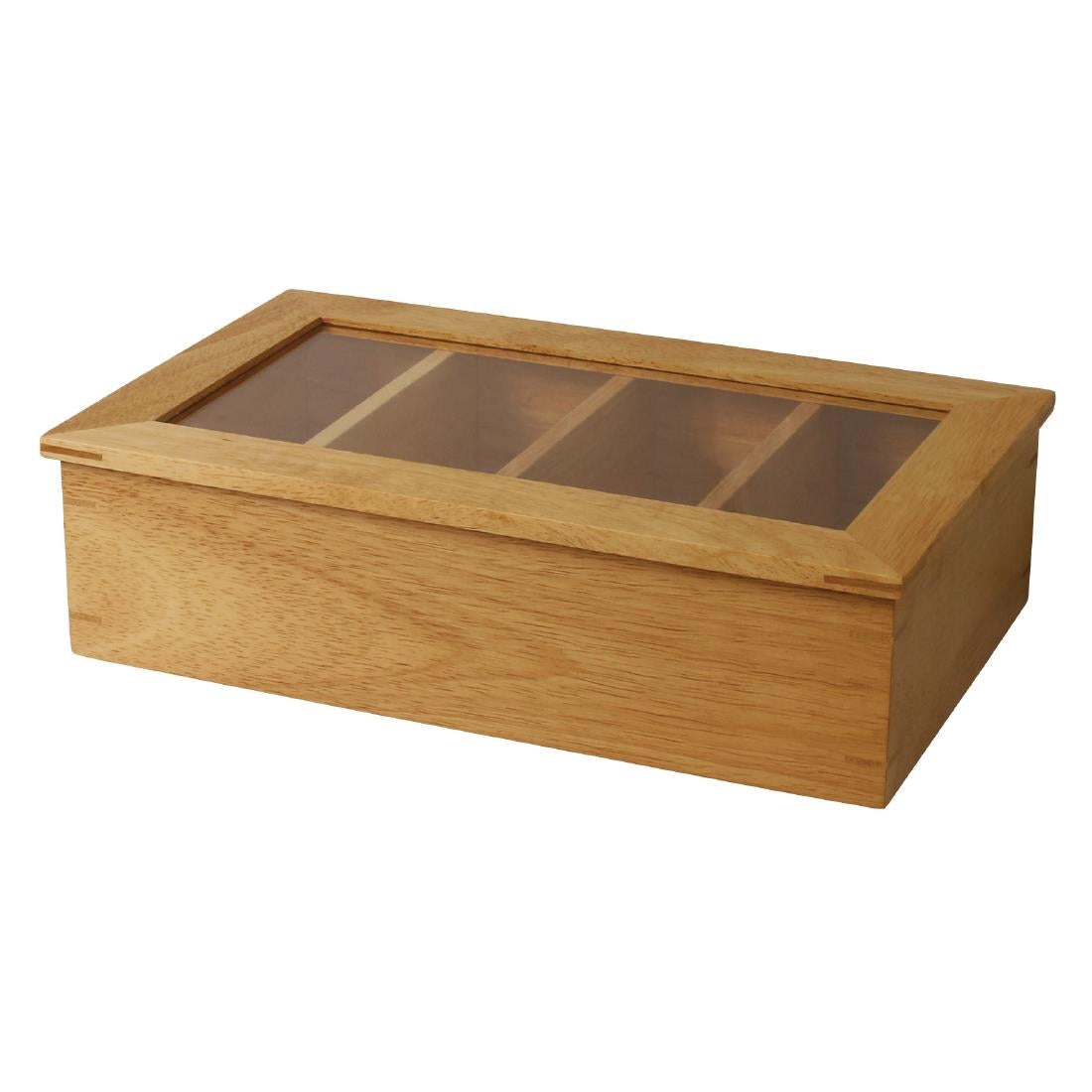 CB808 Olympia Hevea Wood Tea Box