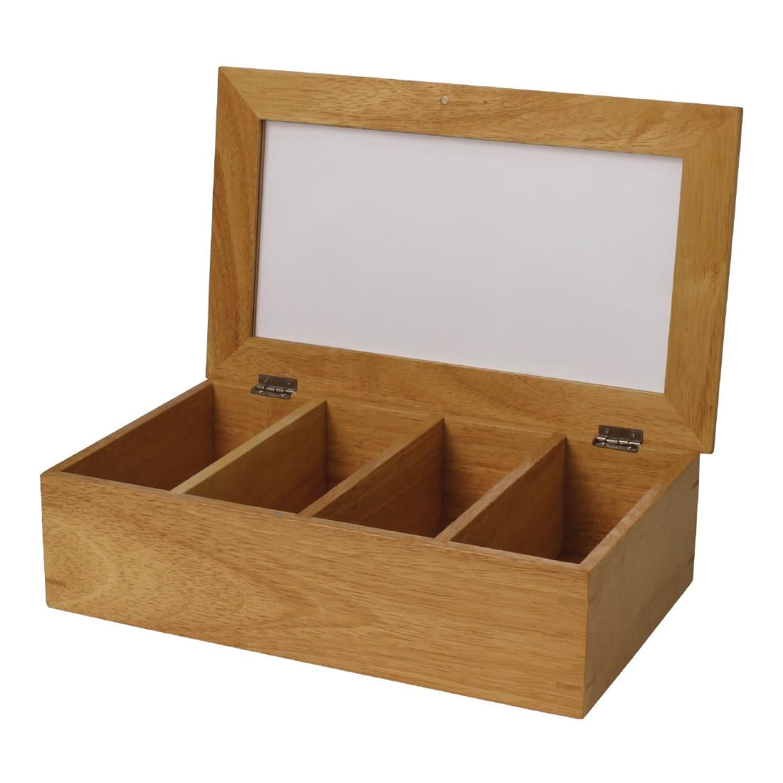 CB808 Olympia Hevea Wood Tea Box
