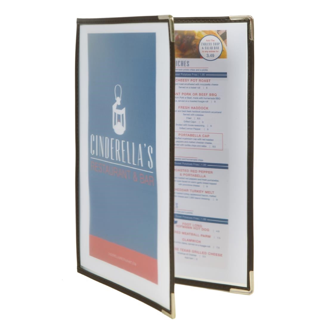 CB842 Securit Crystal Double Sided Menu Cover A4 Double (Pack of 3)