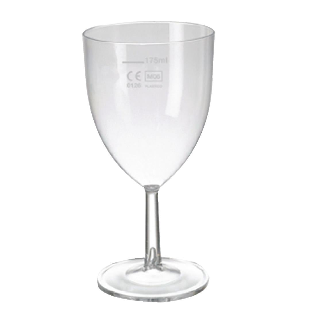 CB876 Polystyrene Wine Glasses 200ml CE Marked at 175ml (Pack of 48)