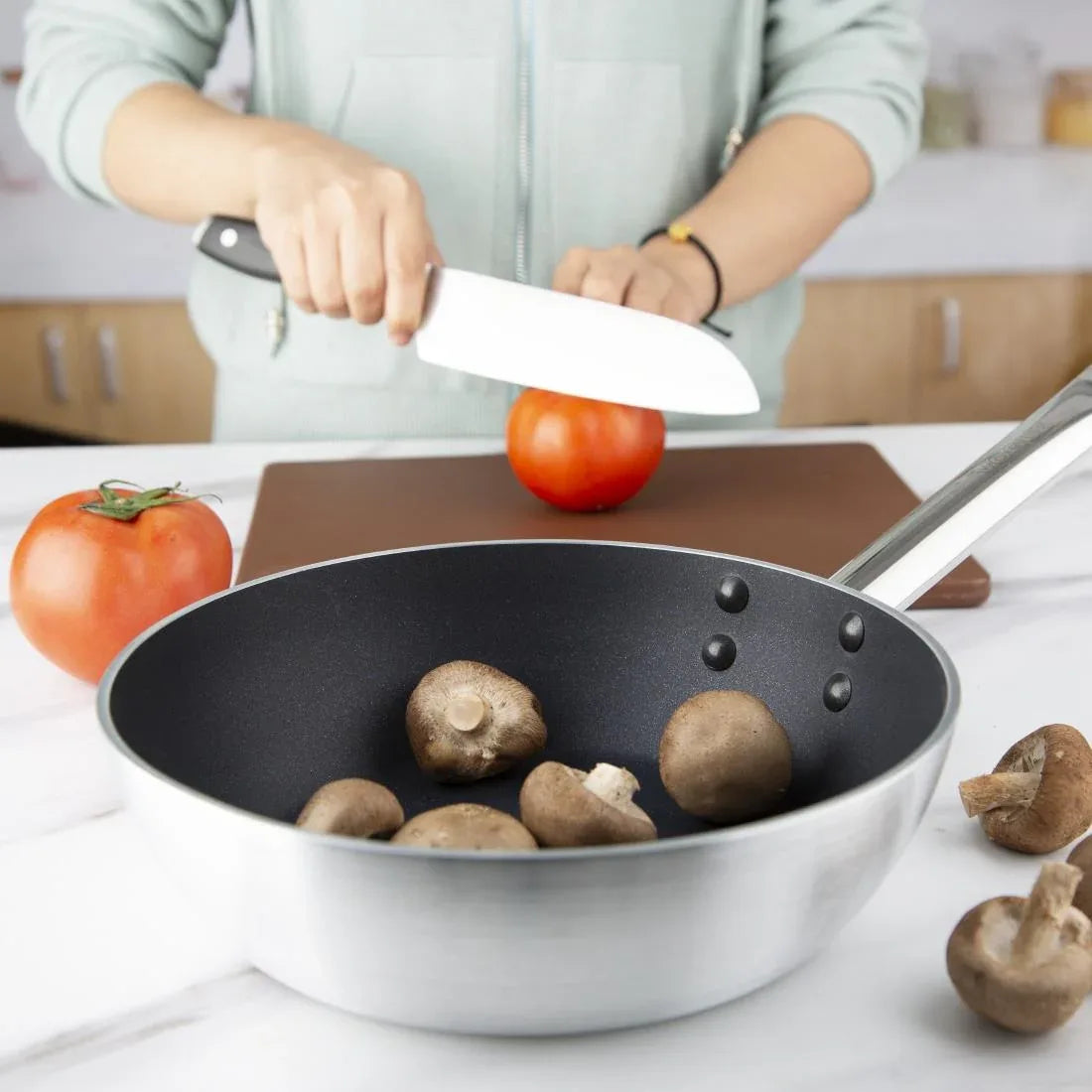 CB904 Vogue Non Stick Induction Flared Saute Pan 240mm - JD Catering Equipment Solutions Ltd