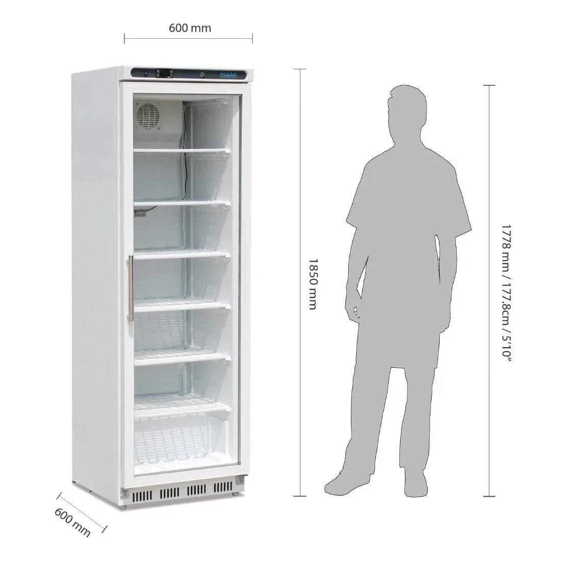 CB921 Polar C-Series Glass Door Display Freezer 365Ltr White - JD Catering Equipment Solutions Ltd