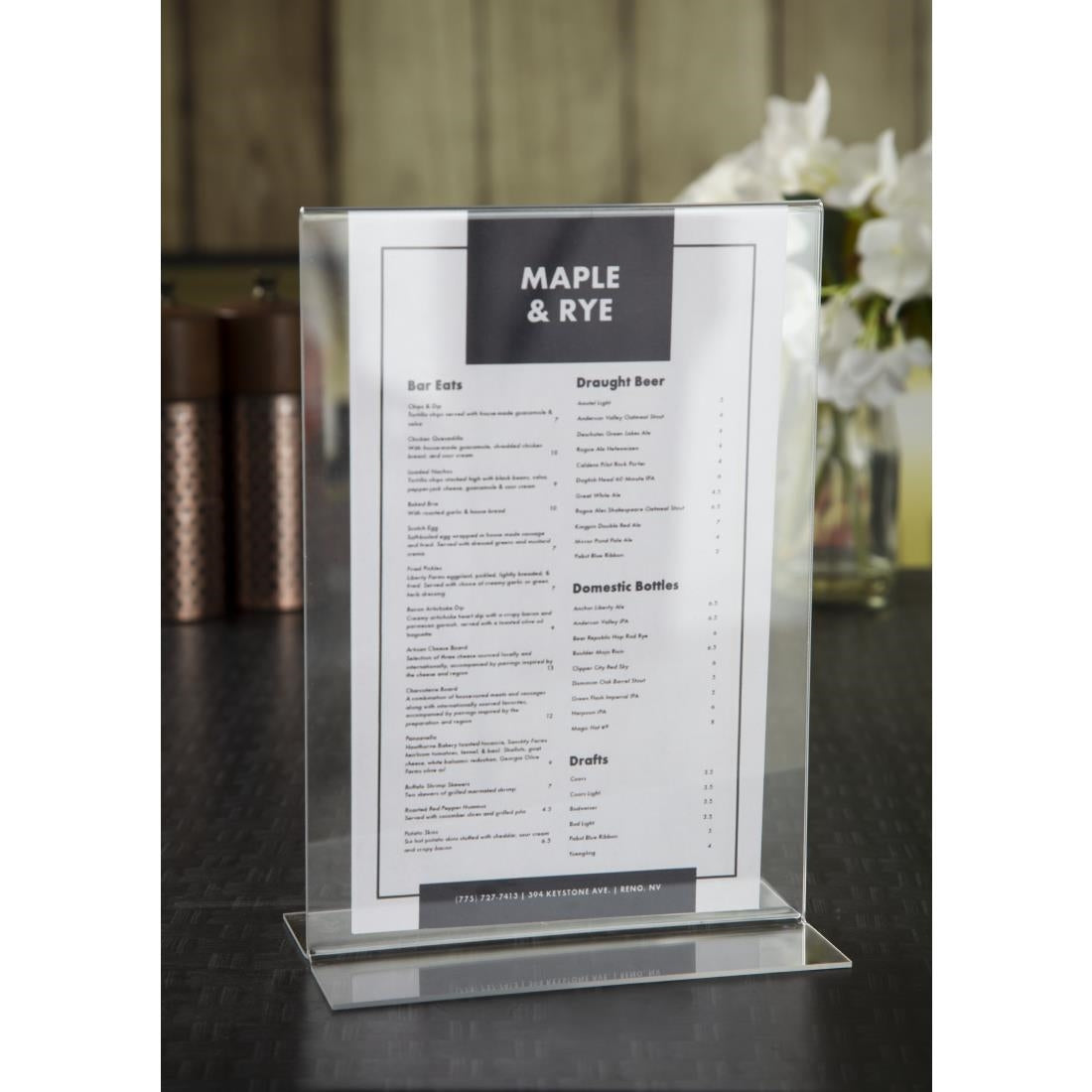CC446 Upright Acrylic Menu Holder A5