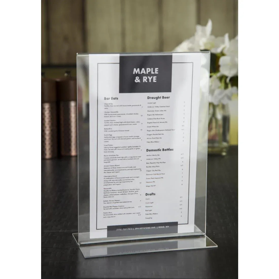 CC446 Upright Acrylic Menu Holder A5 - JD Catering Equipment Solutions Ltd