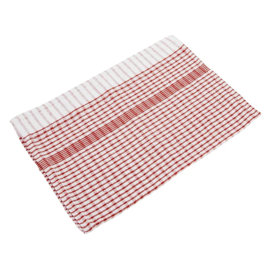 CC595 Vogue Wonderdry Red Tea Towels (Pack of 10) - JD Catering Equipment Solutions Ltd