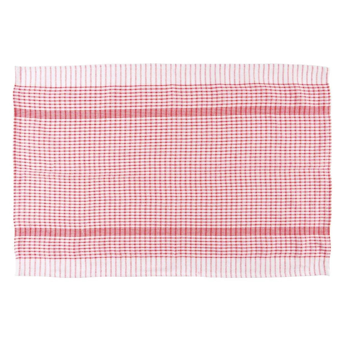 CC595 Vogue Wonderdry Red Tea Towels (Pack of 10) - JD Catering Equipment Solutions Ltd