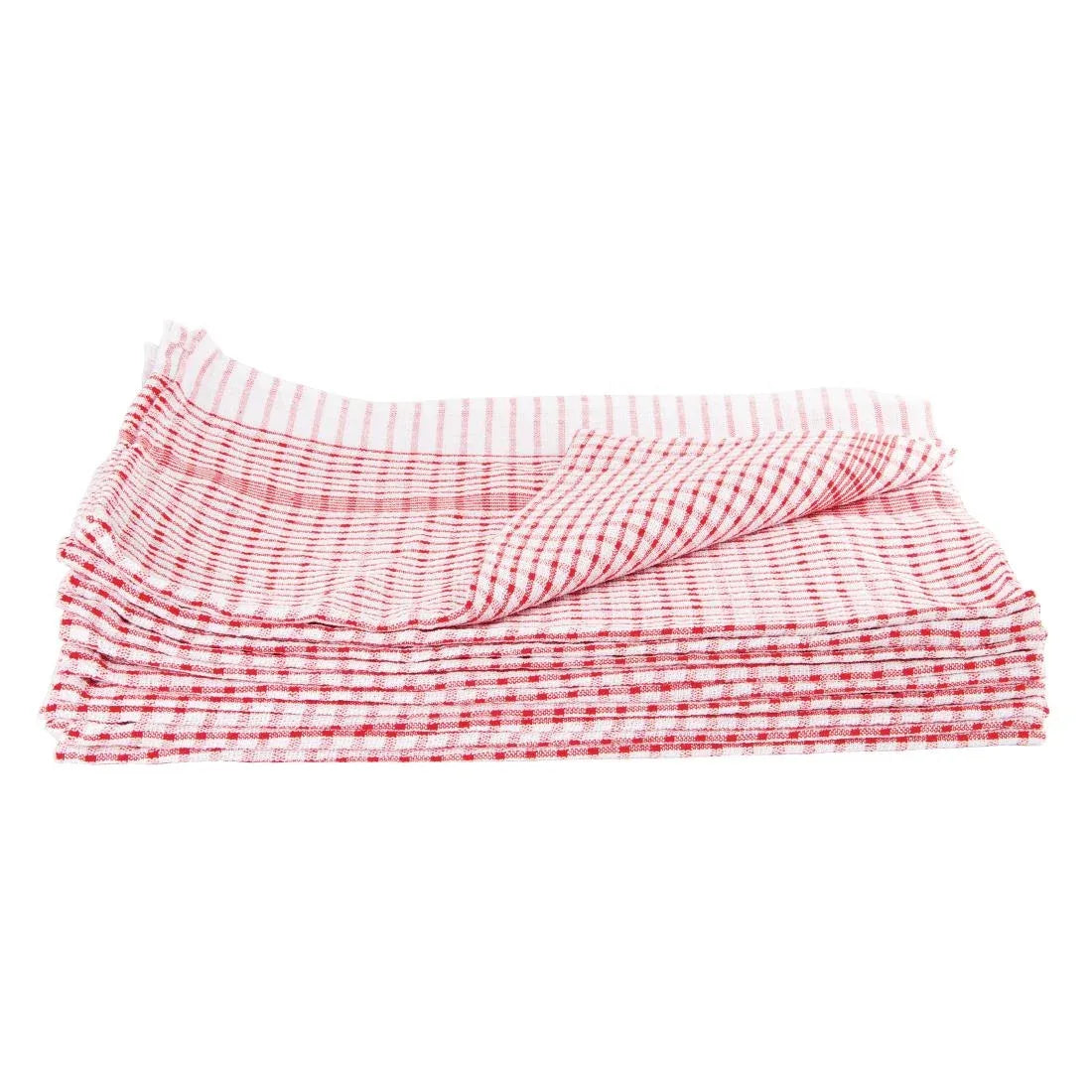 CC595 Vogue Wonderdry Red Tea Towels (Pack of 10) - JD Catering Equipment Solutions Ltd