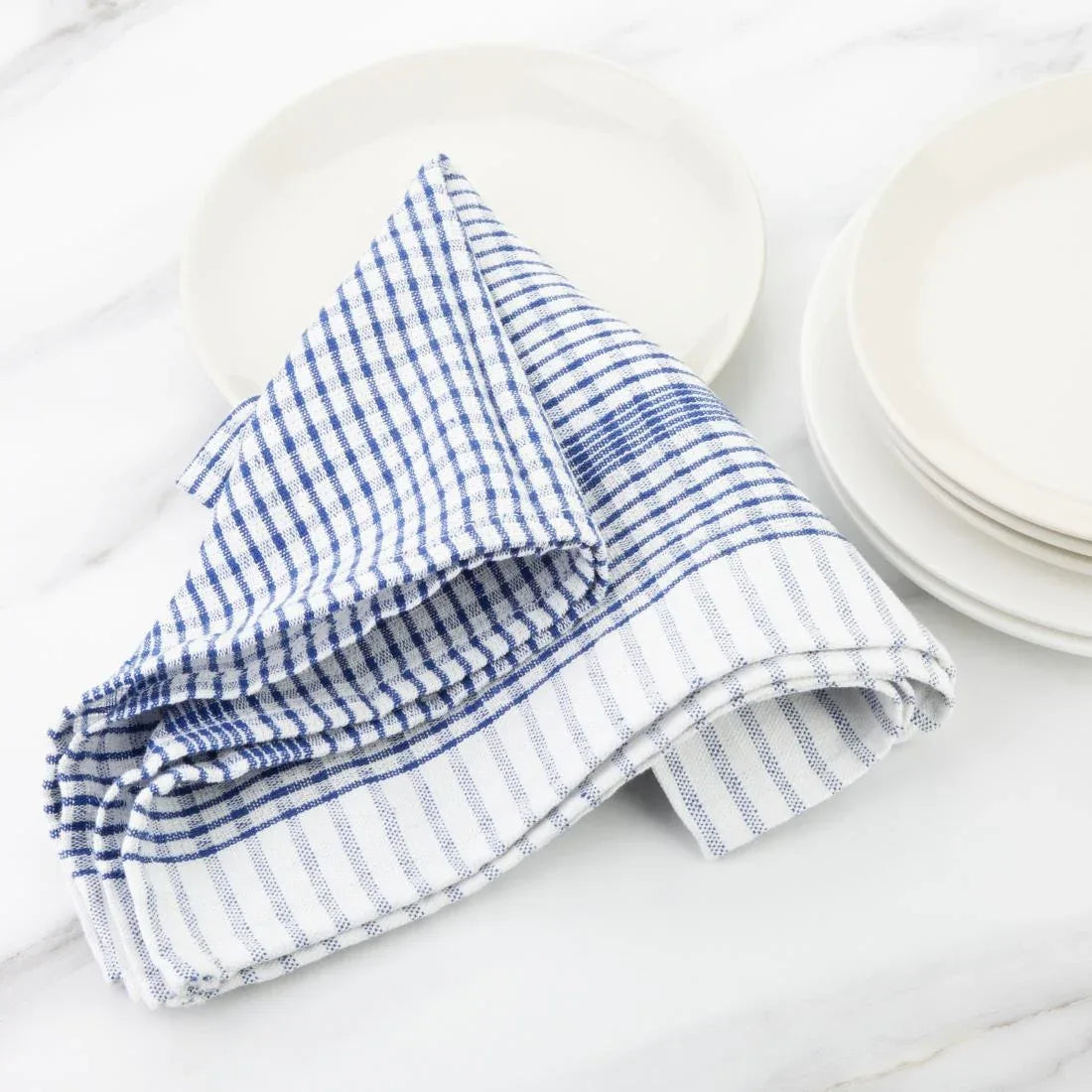 CC596 Vogue Wonderdry Blue Tea Towels (Pack of 10) - JD Catering Equipment Solutions Ltd