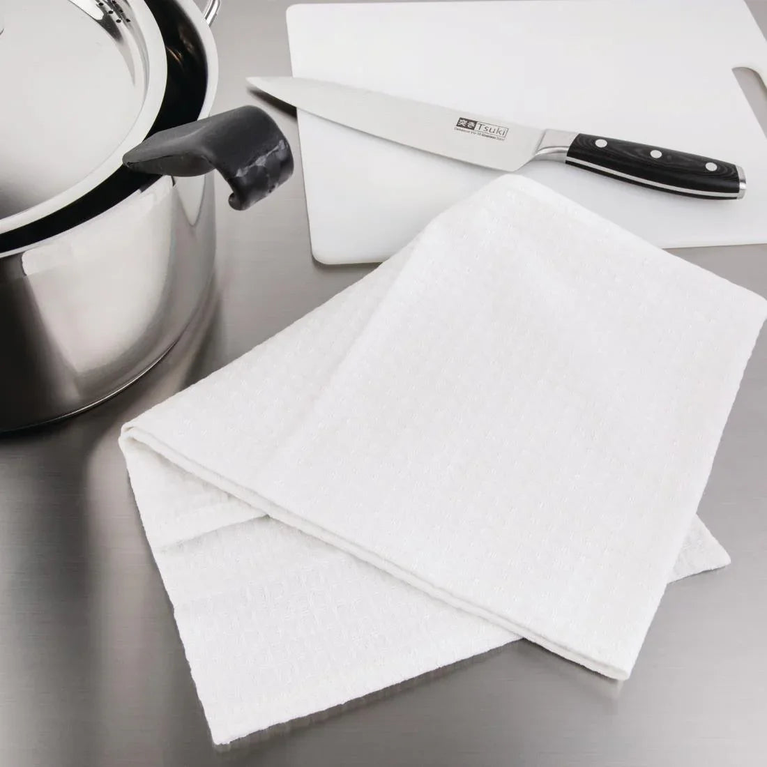CC598 Vogue Cloths White Honeycomb Weave (Pack of 10) - JD Catering Equipment Solutions Ltd