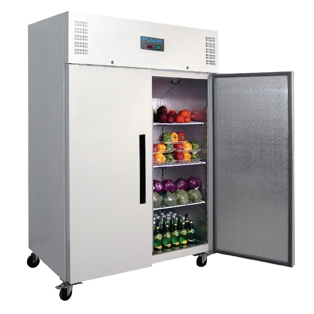 CC663 Polar G-Series Upright Double Door Fridge 1200Ltr White - JD Catering Equipment Solutions Ltd