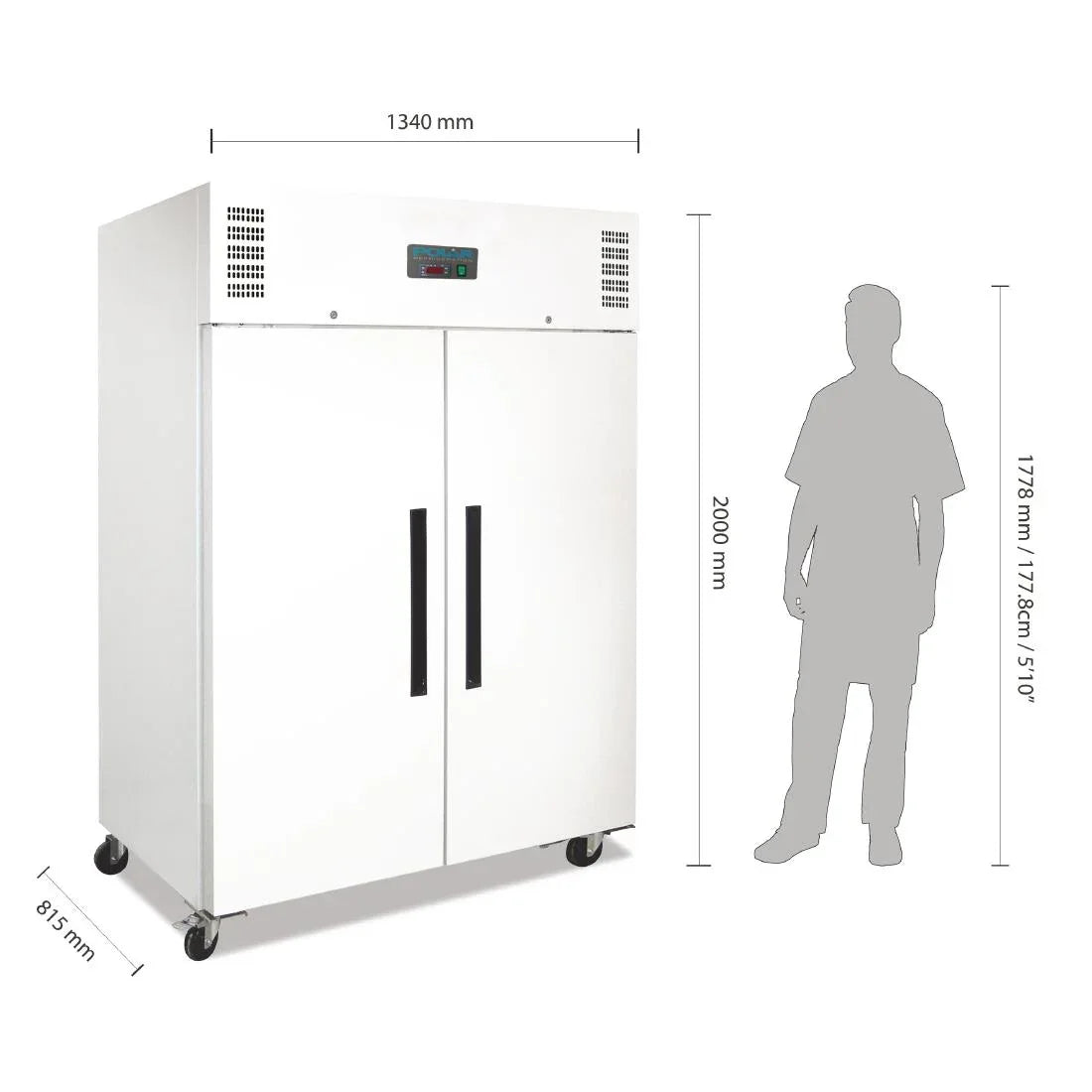 CC663 Polar G-Series Upright Double Door Fridge 1200Ltr White - JD Catering Equipment Solutions Ltd