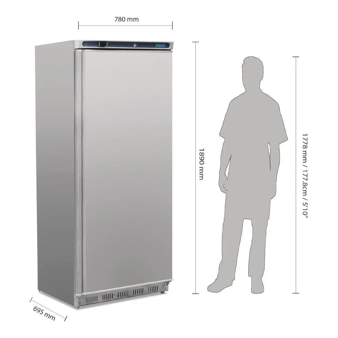CD085 Polar C-Series Upright Freezer 600Ltr - CD085 - JD Catering Equipment Solutions Ltd