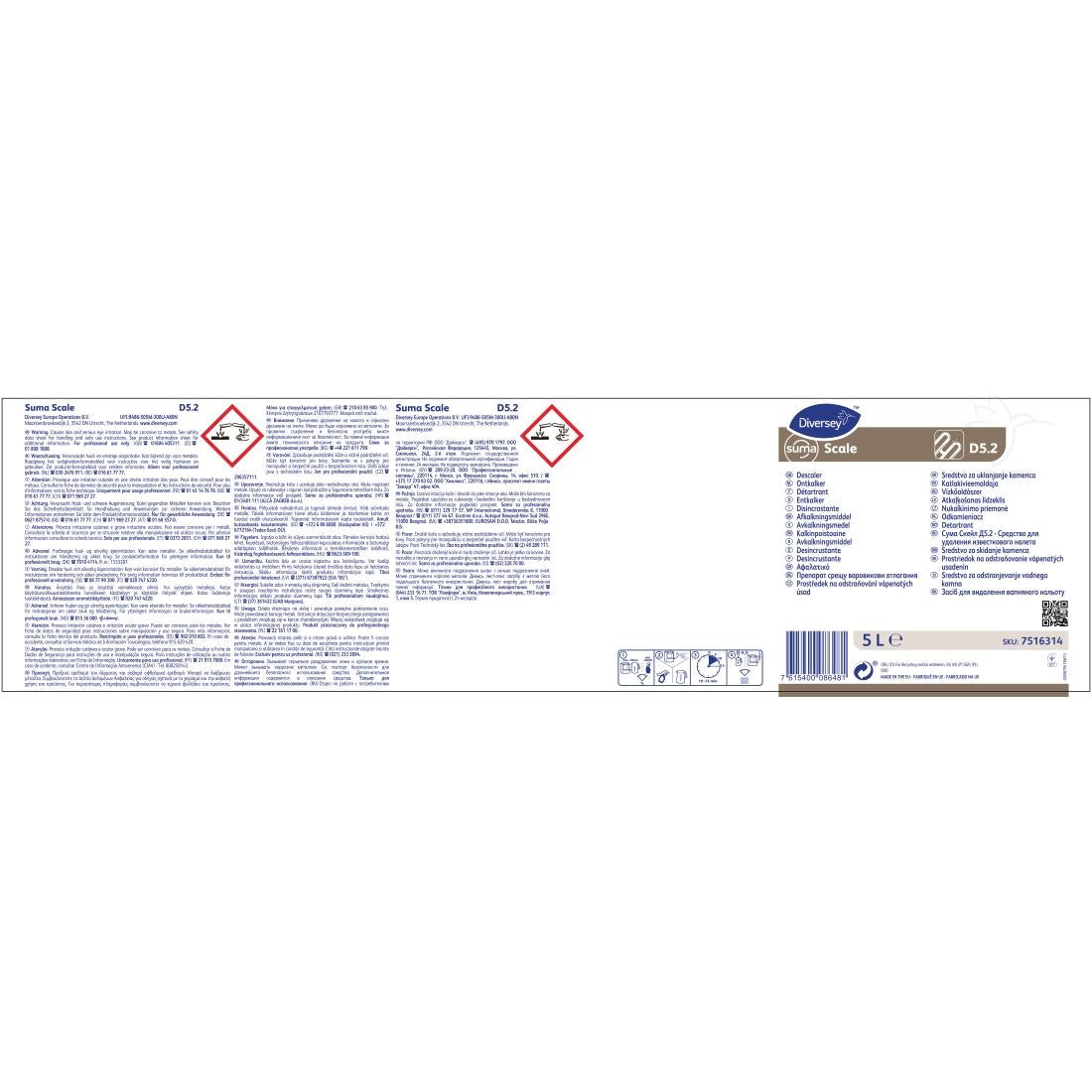 CD518 Suma Scale D5.2 Descaler Concentrate 5Ltr (2 Pack)