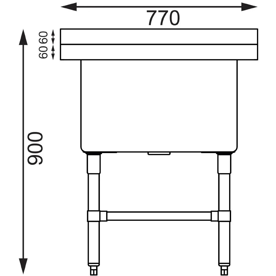 CE141 Vogue Deep Pot Sink - JD Catering Equipment Solutions Ltd