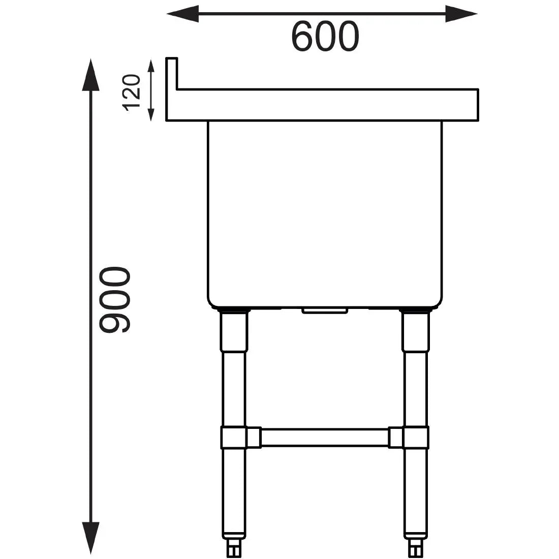 CE141 Vogue Deep Pot Sink - JD Catering Equipment Solutions Ltd