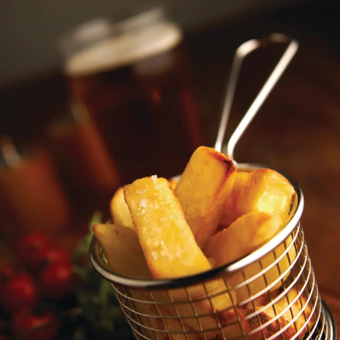 CE148 Olympia Chip basket Round with Handle 80mm - JD Catering Equipment Solutions Ltd