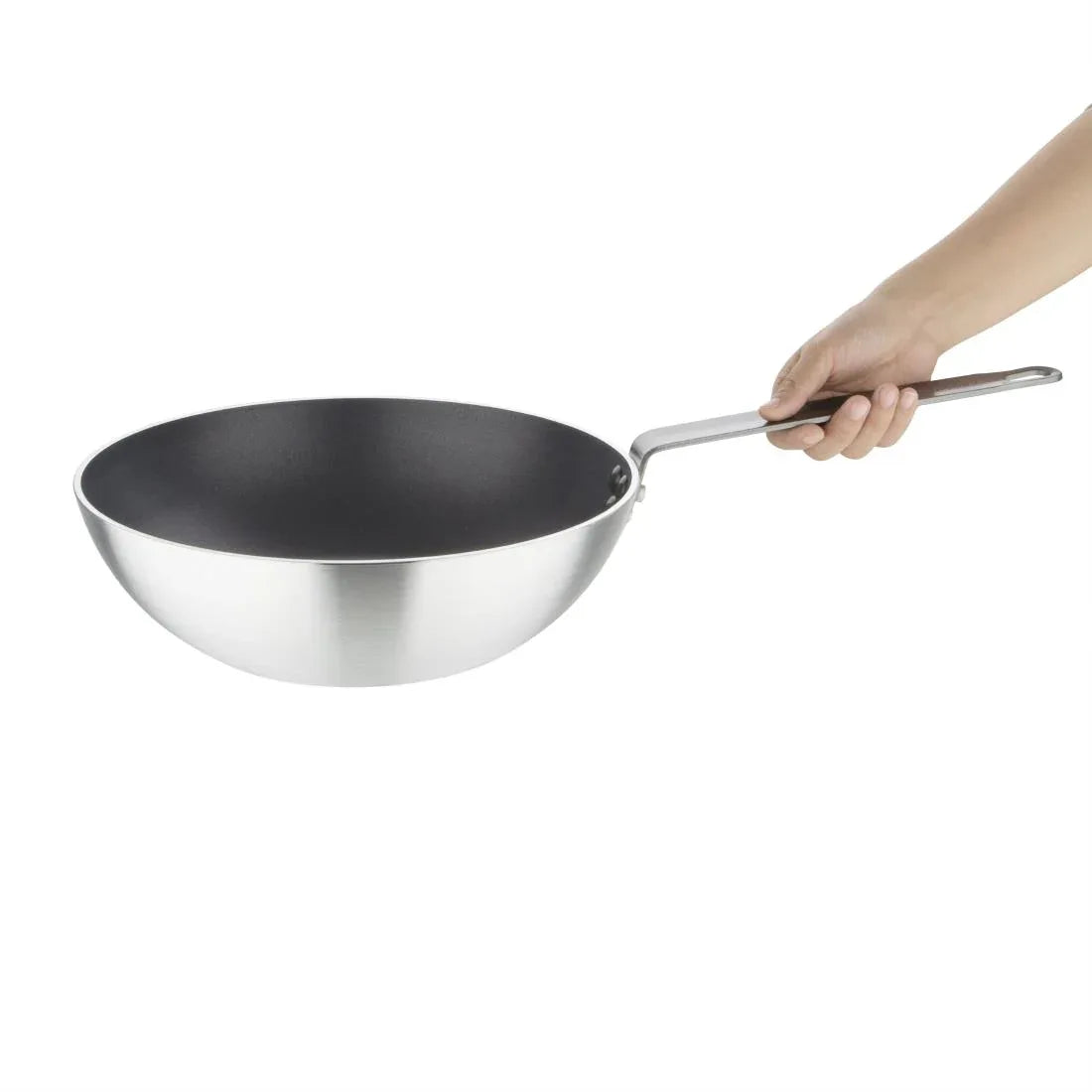 CE165 Vogue Non Stick Teflon Platinum Wok 300mm - JD Catering Equipment Solutions Ltd