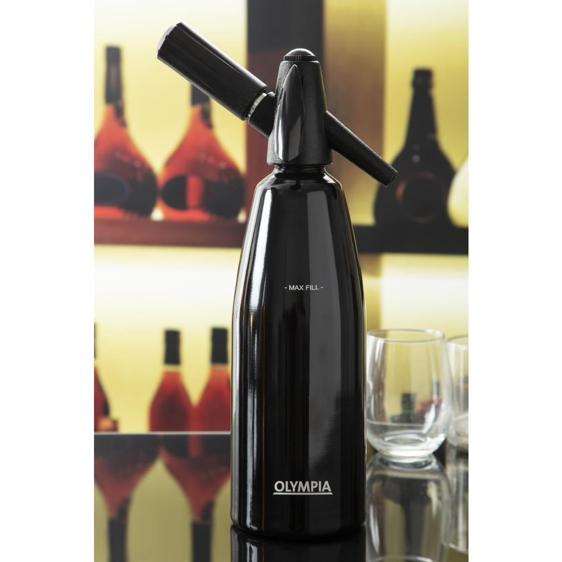 CE341 Olympia Soda Siphon Black 1L