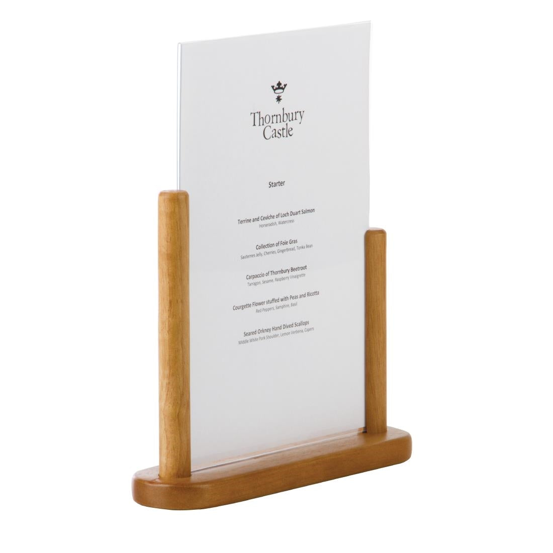 CE409 Securit Acrylic Menu Holder With Wooden Frame A4