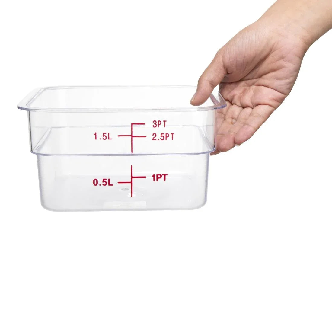 CF020 Vogue Polycarbonate Square Storage Container 1.5Ltr - JD Catering Equipment Solutions Ltd