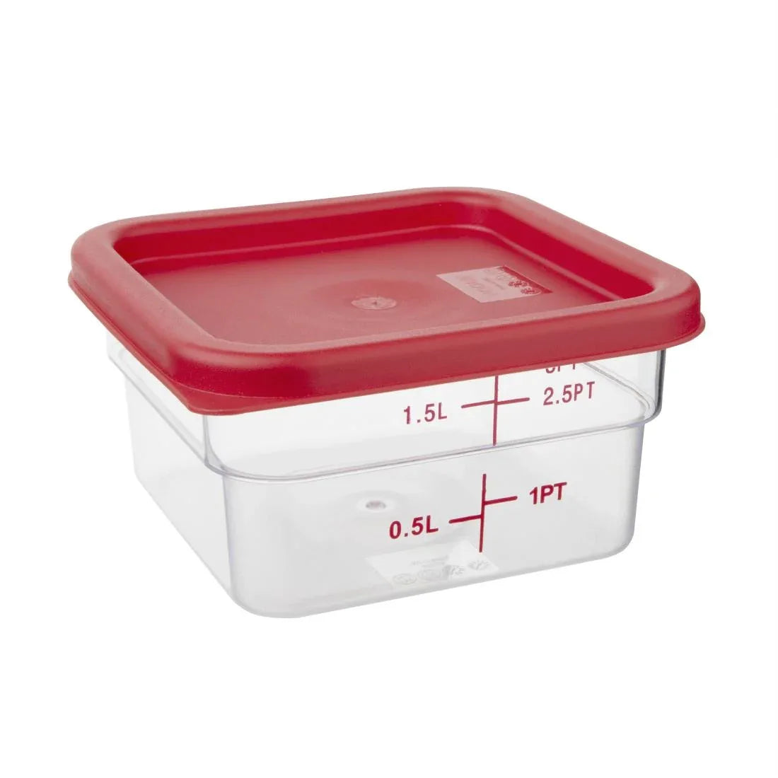 CF040 Vogue Square Food Storage Container Lid Red Small - JD Catering Equipment Solutions Ltd