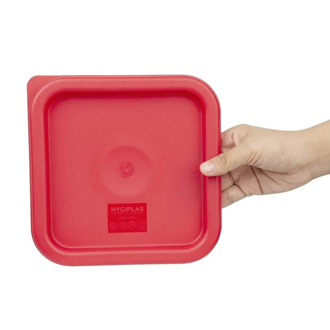 CF040 Vogue Square Food Storage Container Lid Red Small - JD Catering Equipment Solutions Ltd
