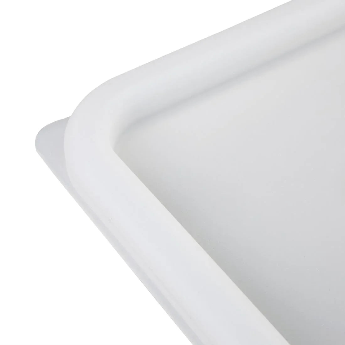 CF050 Vogue Polycarbonate Square Food Storage Container Lid White Medium - JD Catering Equipment Solutions Ltd