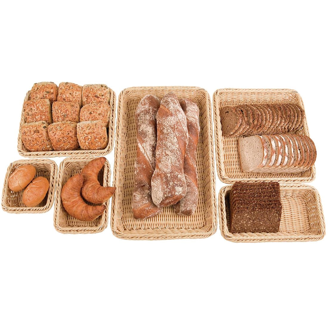 CF304 Polypropylene Natural Rattan Basket 1/3 GN