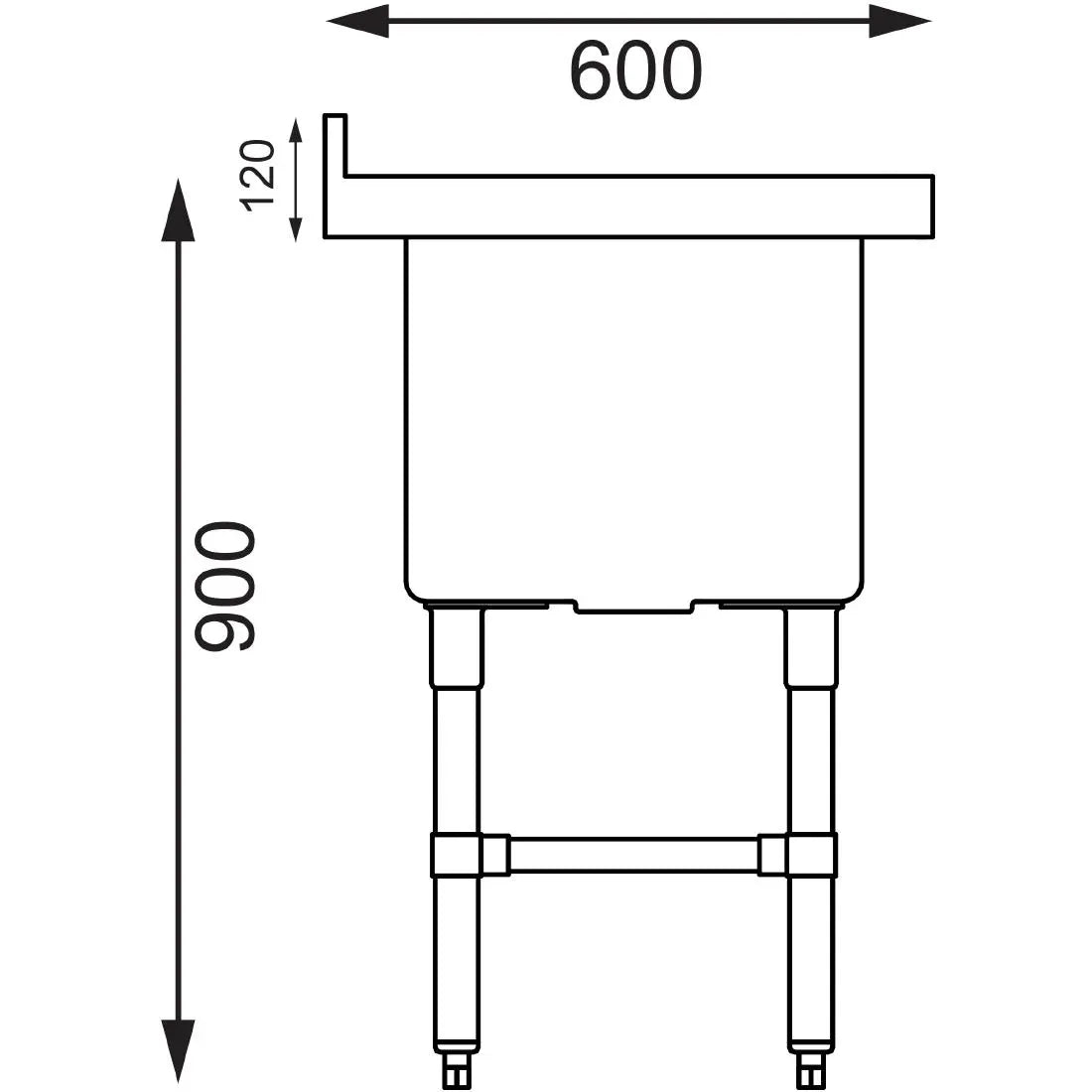 CF406 Vogue Double Deep Pot Sink - JD Catering Equipment Solutions Ltd