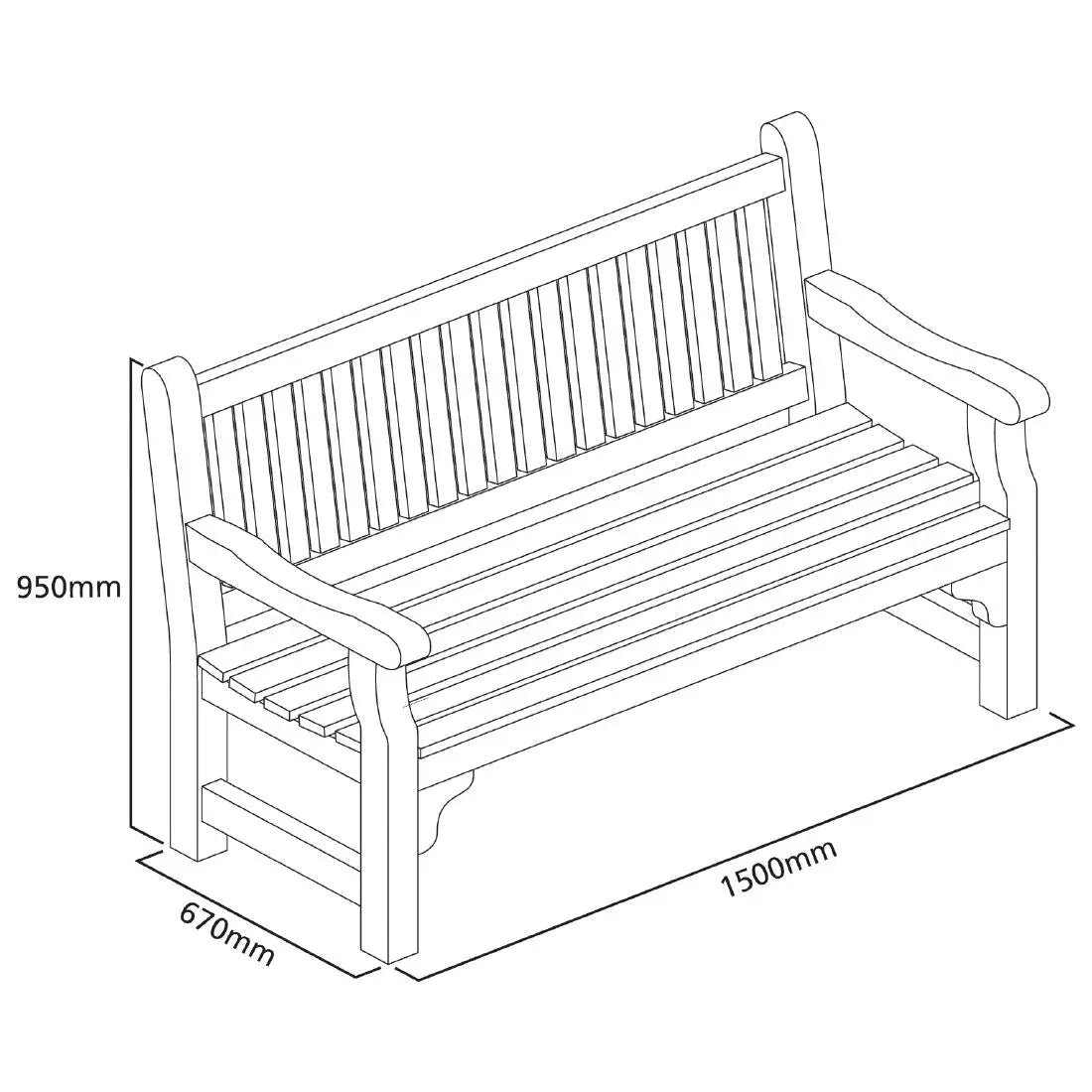 CG093 Softwood Garden Bench CG093 - JD Catering Equipment Solutions Ltd