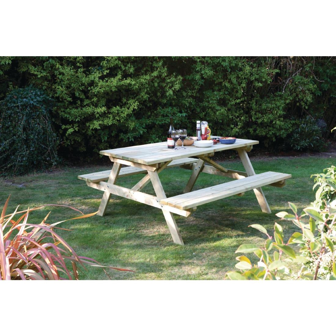 CG095 Rowlinson Wooden Picnic Bench 5ft 1500mm
