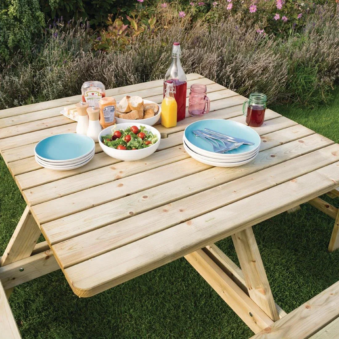 CG096 Rowlinson Square Wooden Picnic Table 6.5ft