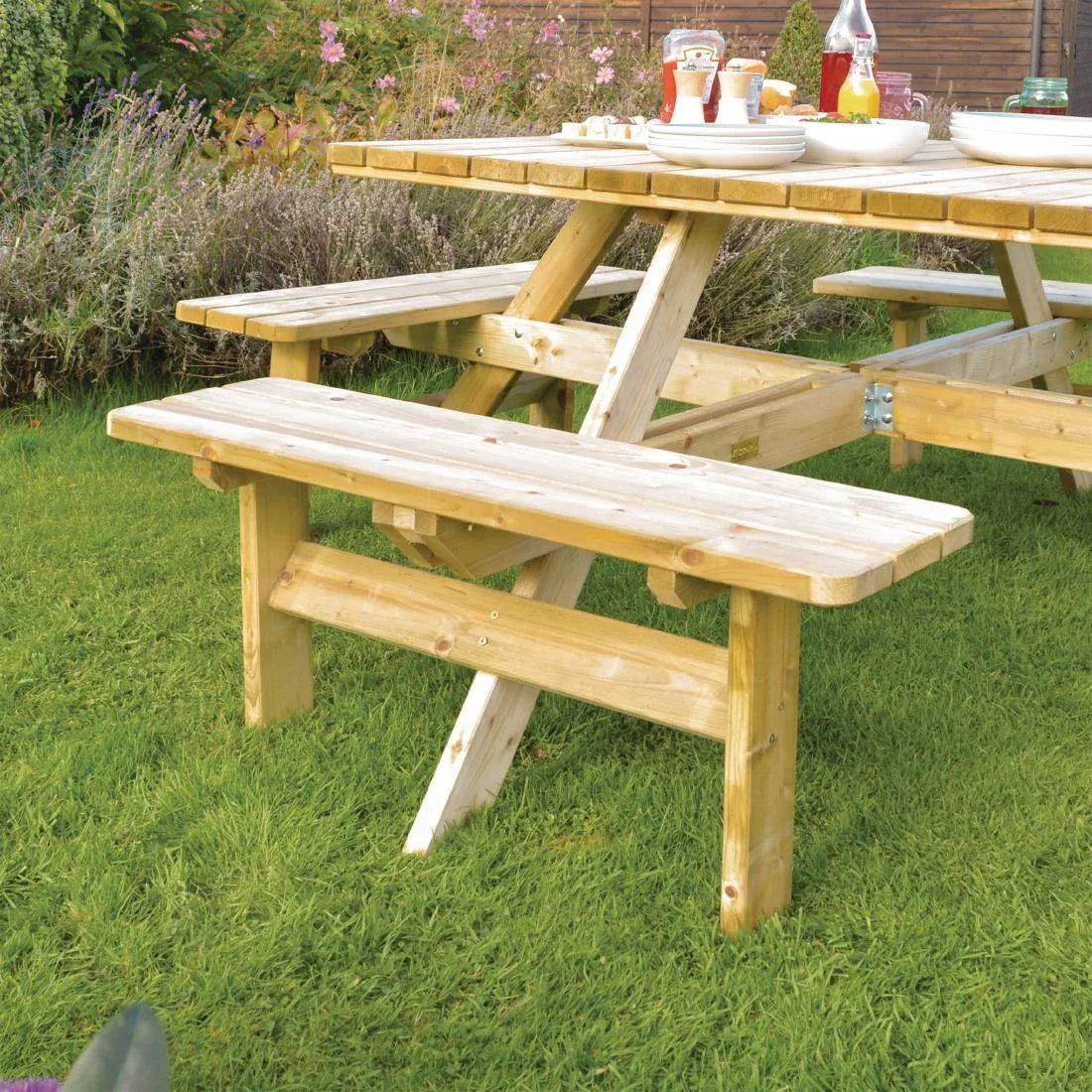 CG096 Rowlinson Square Wooden Picnic Table 6.5ft