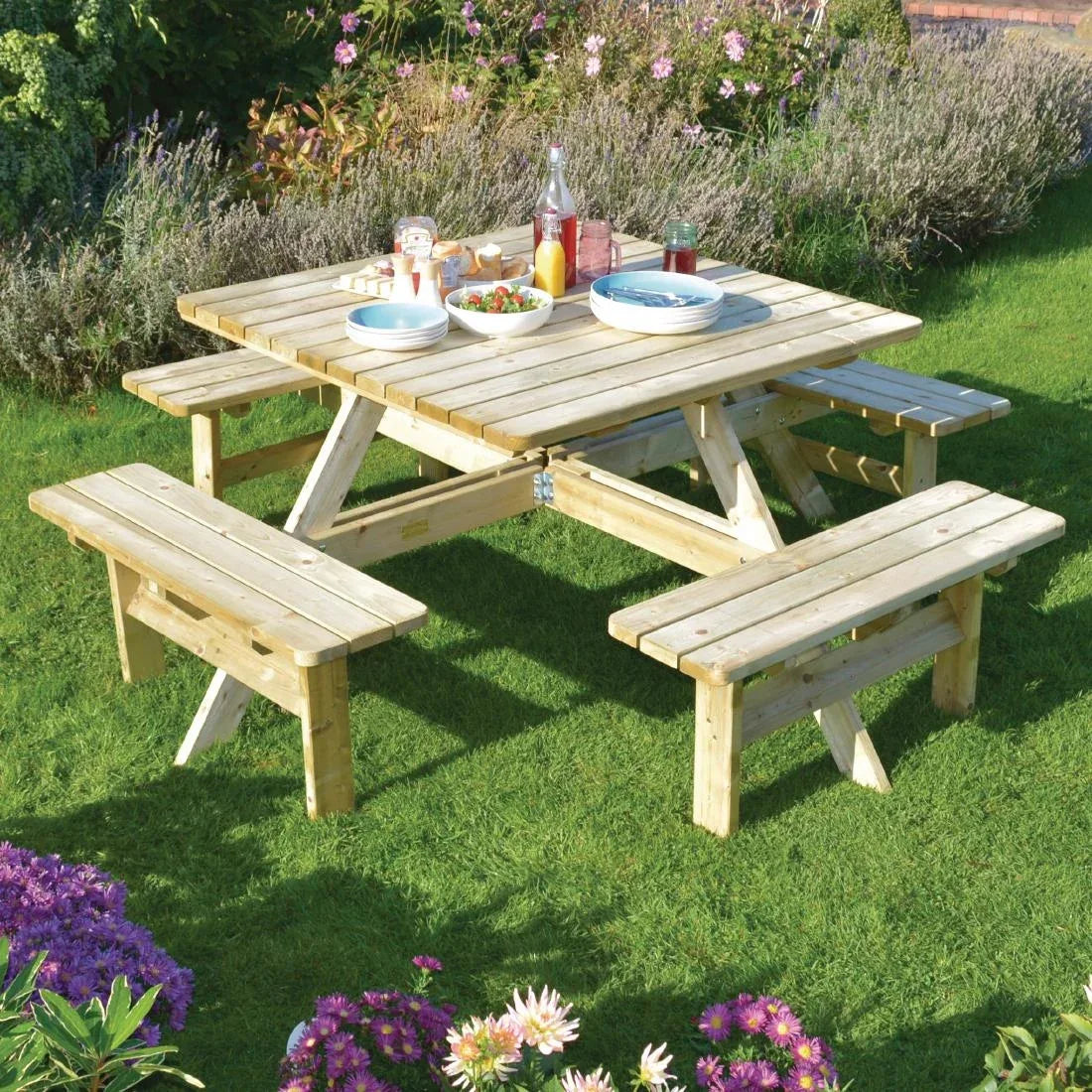 CG096 Rowlinson Square Wooden Picnic Table 6.5ft