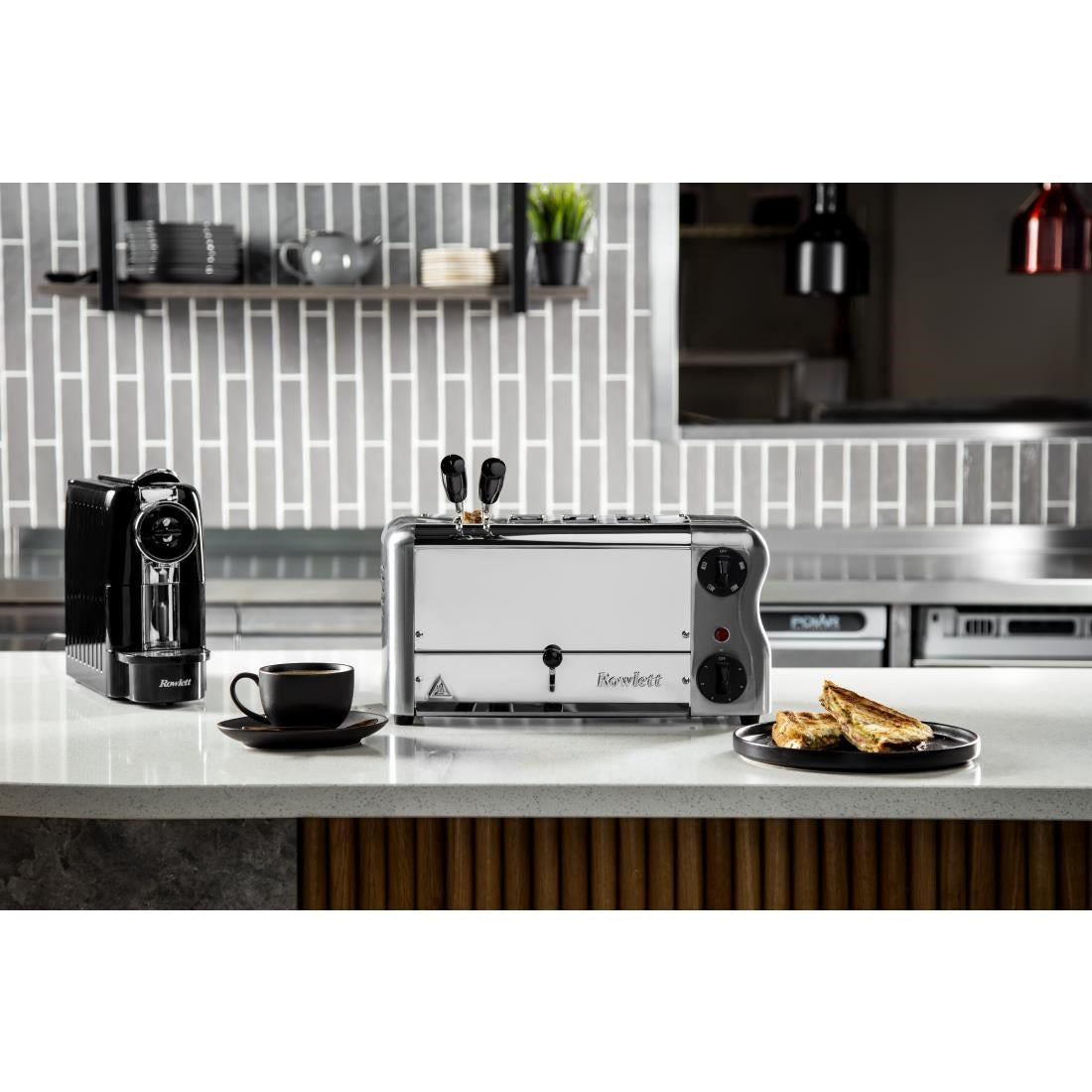 Rowlett Esprit 4 Slot Toaster Chrome with Duraheat Elements & Sandwich Cage