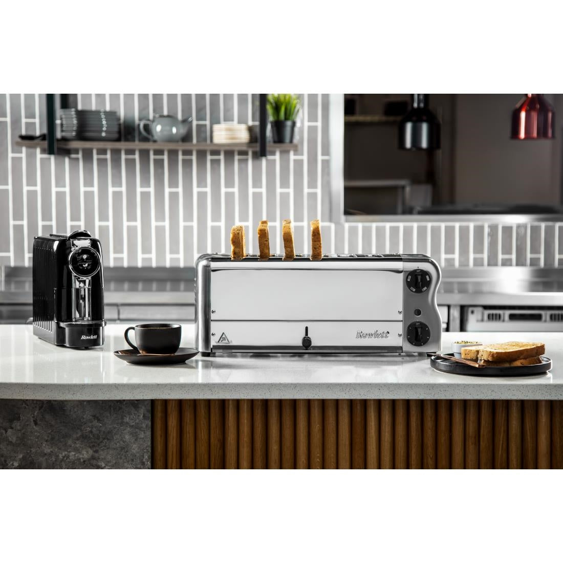 Rowlett Esprit 6 Slot Toaster with Sandwich Cages and Extra Duraheat Elements Chrome