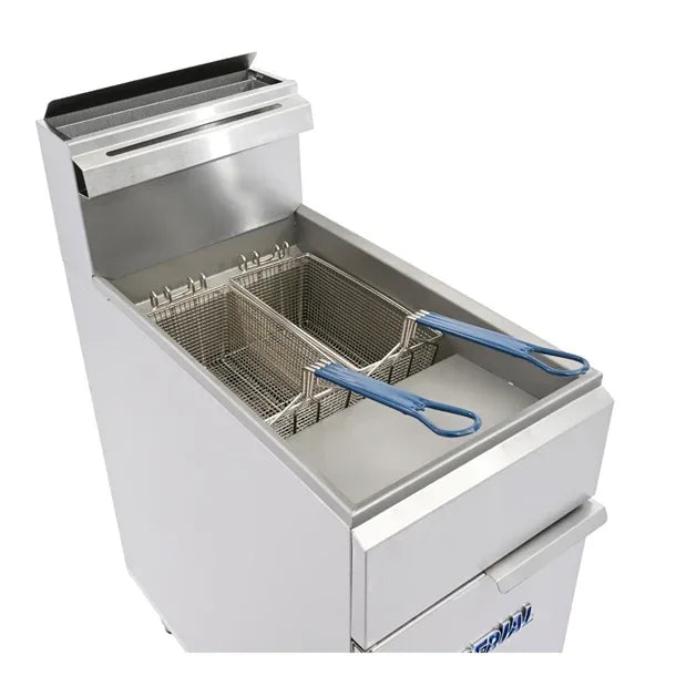 CH865-N Imperial Single Tank Twin Basket Freestanding Natural Gas Fryer IFS-50-OP