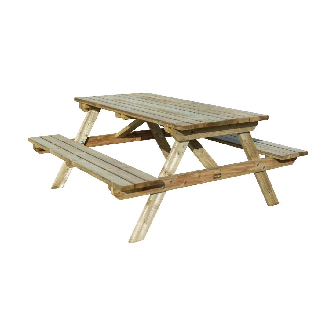 CH879 Rowlinson Picnic Table Natural Timber 180cm
