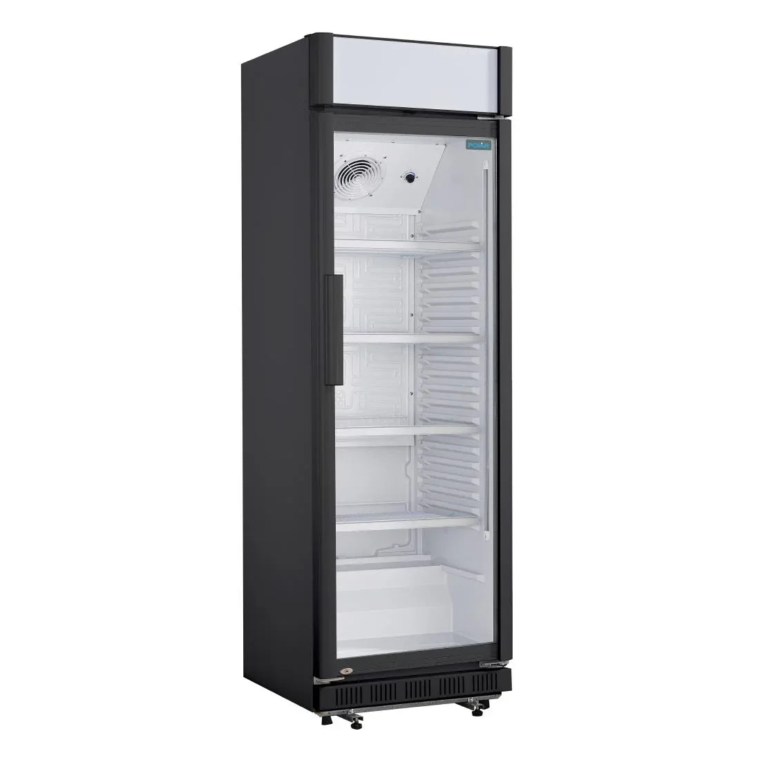 CJ794 Nisbets Essentials Upright Display Cooler with Light Box 346Ltr CJ794 - JD Catering Equipment Solutions Ltd