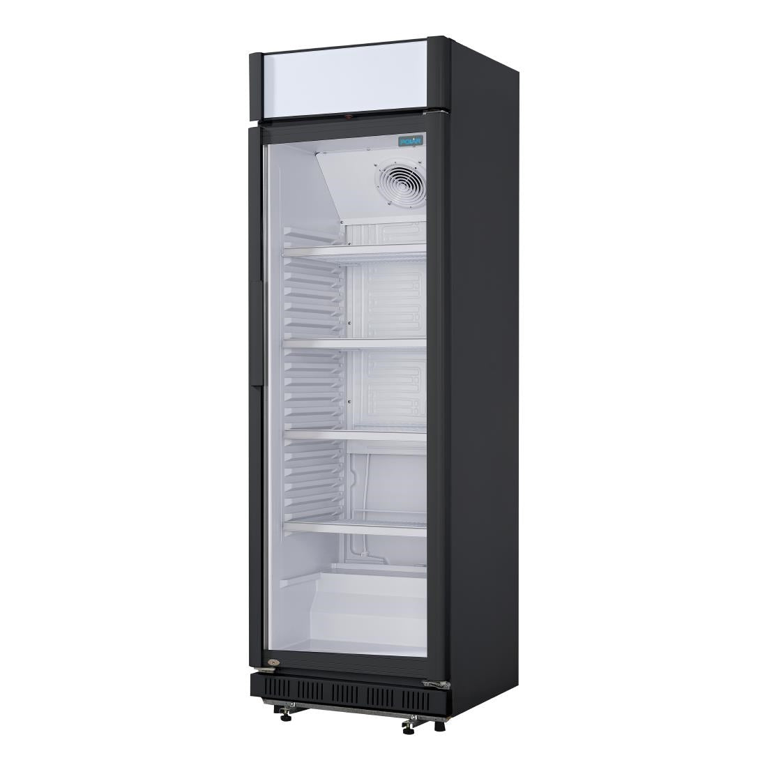 CJ794 Nisbets Essentials Upright Display Cooler with Light Box 346Ltr CJ794