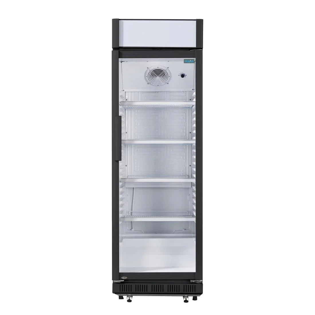 CJ794 Nisbets Essentials Upright Display Cooler with Light Box 346Ltr CJ794 - JD Catering Equipment Solutions Ltd