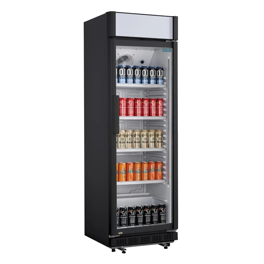 CJ794 Nisbets Essentials Upright Display Cooler with Light Box 346Ltr CJ794 - JD Catering Equipment Solutions Ltd