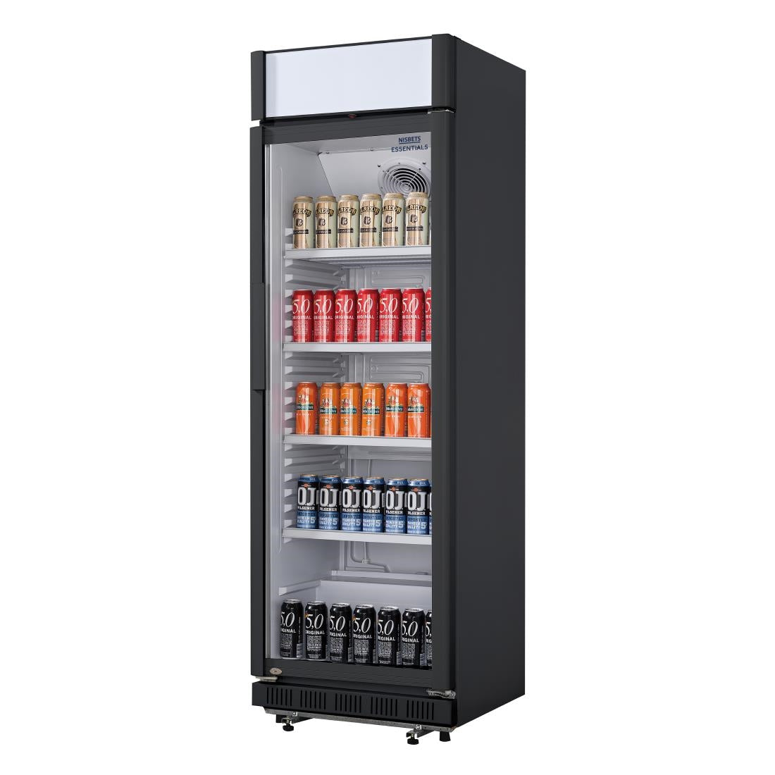 CJ794 Nisbets Essentials Upright Display Cooler with Light Box 346Ltr CJ794