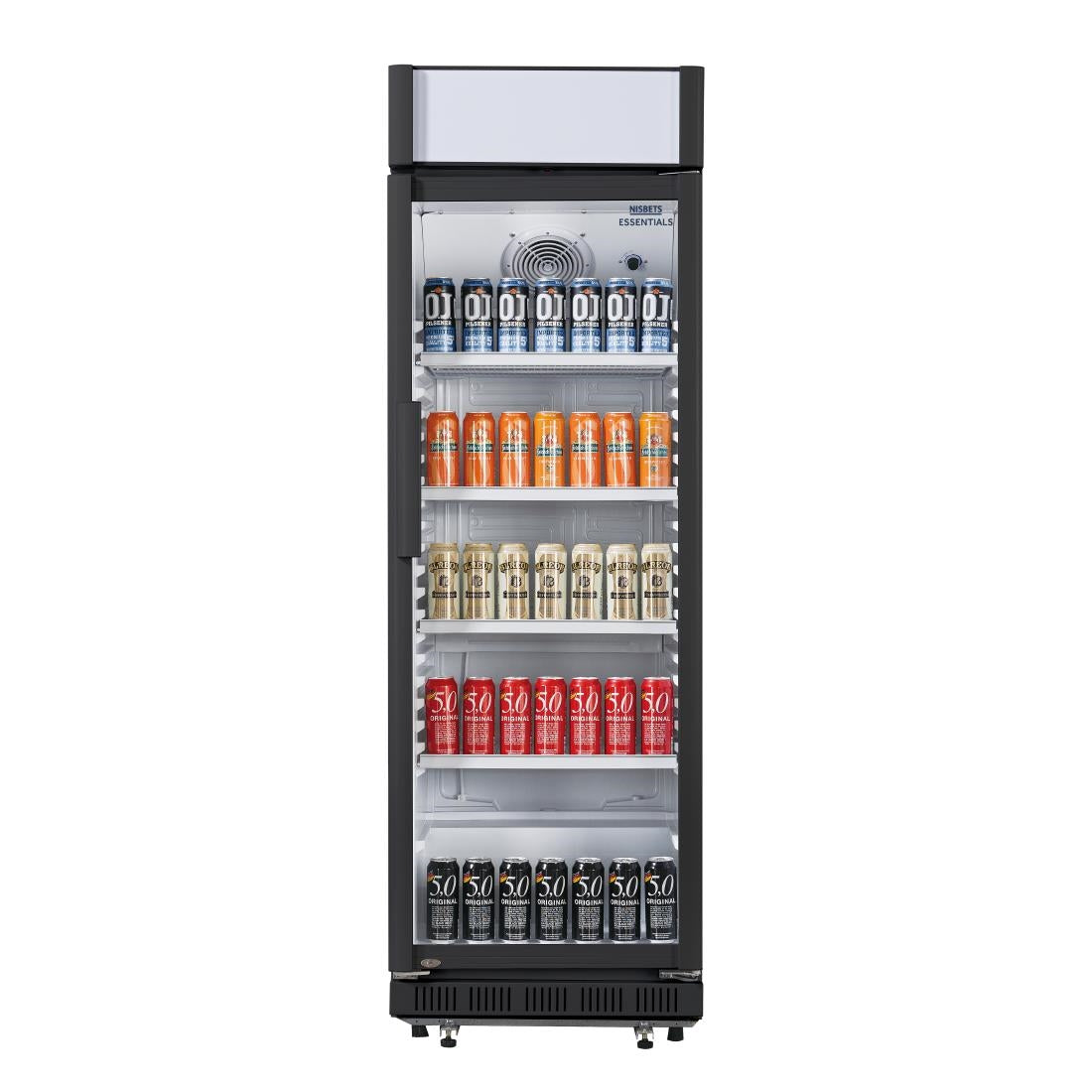 CJ794 Nisbets Essentials Upright Display Cooler with Light Box 346Ltr CJ794