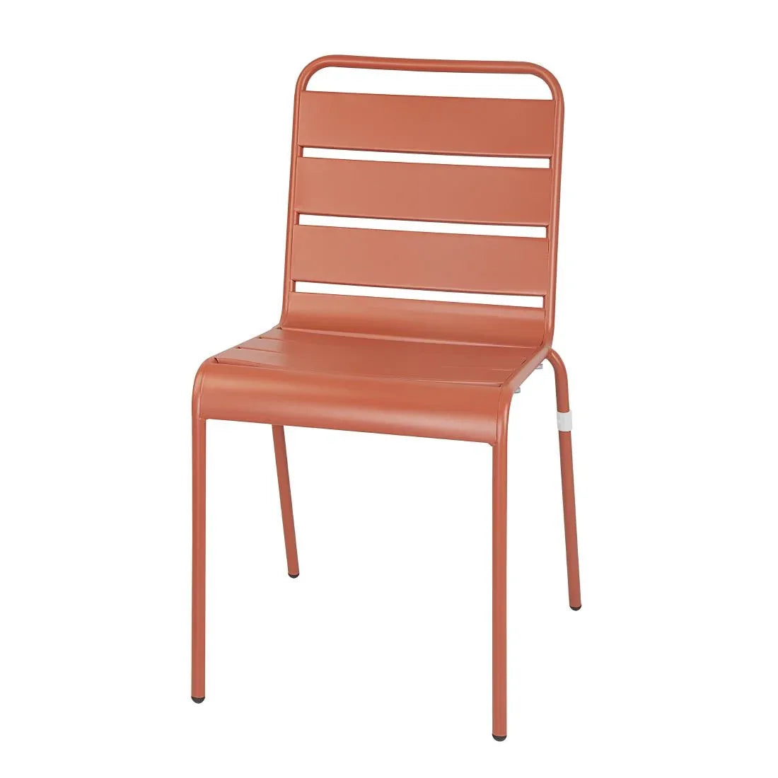 CK063 Bolero Terracotta Slatted Steel Side Chairs (Pack of 4) - JD Catering Equipment Solutions Ltd